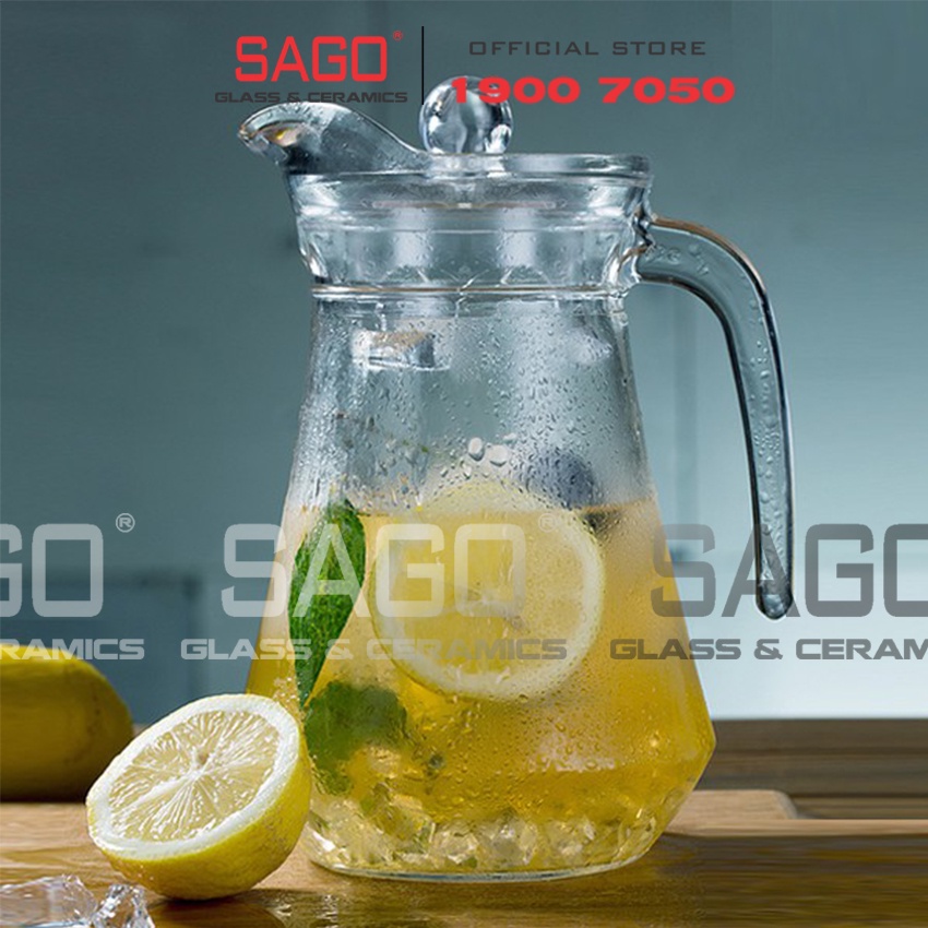 Bình Nước Thủy Tinh Delisoga Pitcher Waist 1100ml , 1300ml  | Tùy Chọn Kiểu Dáng và Dung Tích