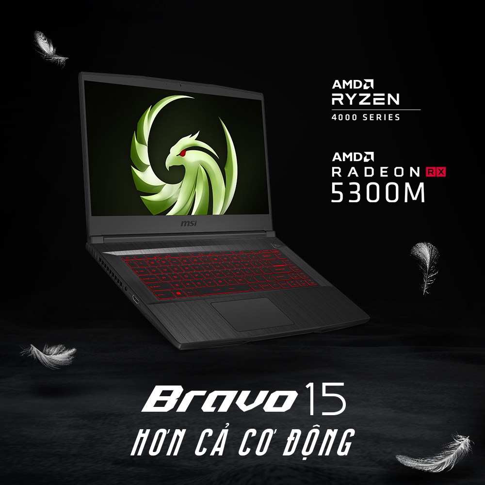 [Mã ELBAU7 giảm 7%] Laptop Gaming MSI Bravo 15 B5DD 276VN (Ryzen™ 5-5600H + RX 5500M 4GB)