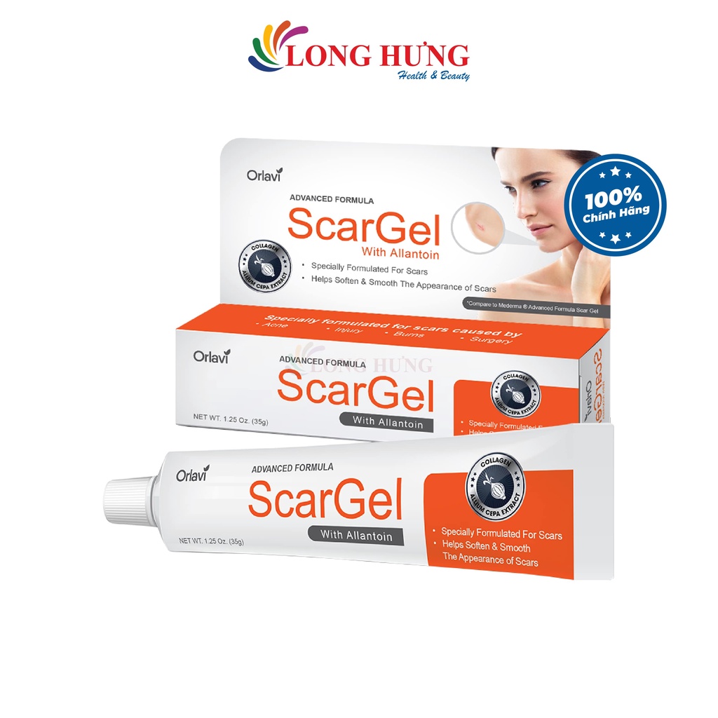 Kem bôi Orlavi ScarGel with Allantoin hỗ trợ làm liền sẹo (35g)