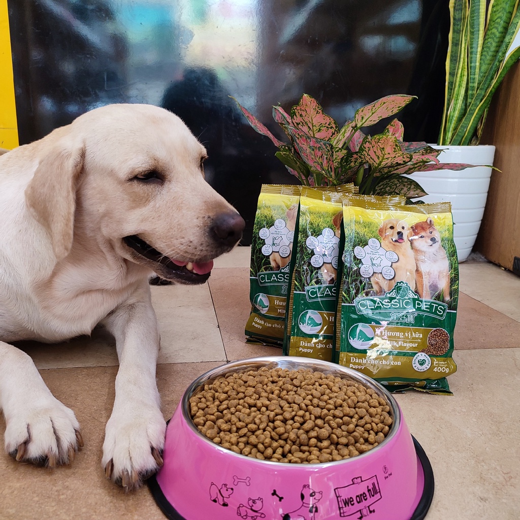 Thức ăn chó con Classic Puppy 400g hương vị sữa, hạt cho chó cung cấp đầy đủ dưỡng chất cho cún yêu - Củ Cải Pet Shop