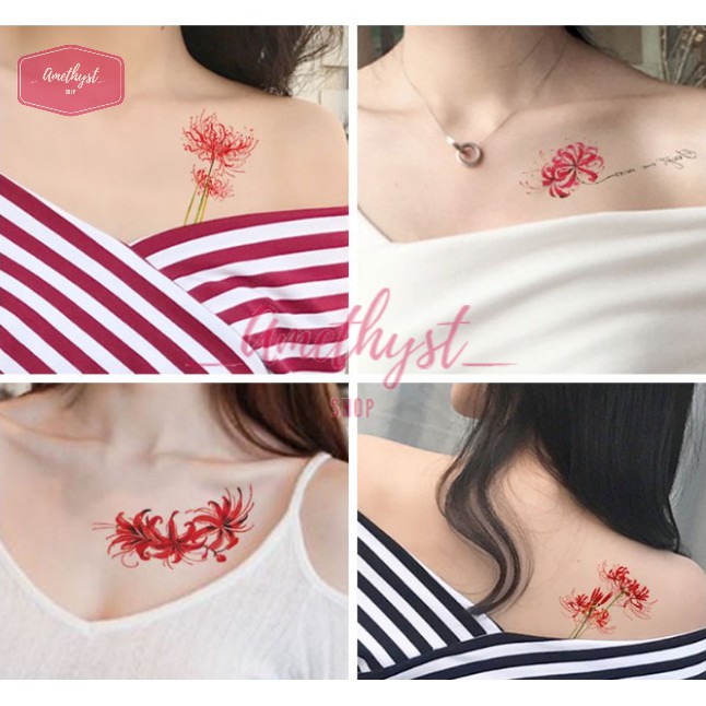 LẺ Hình Xăm Dán Tatoo Hoa Bỉ Ngạn