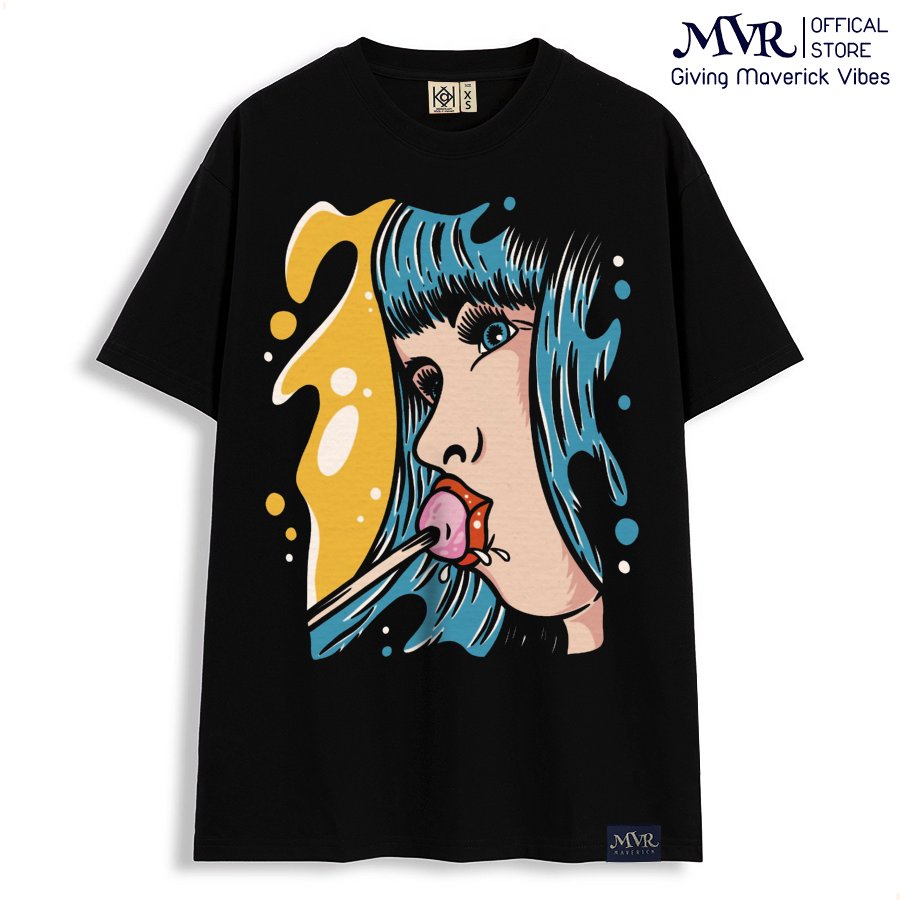 Áo thun nam phông nữ cô gái mút kẹo phong cách big size local brand MVR BB4332