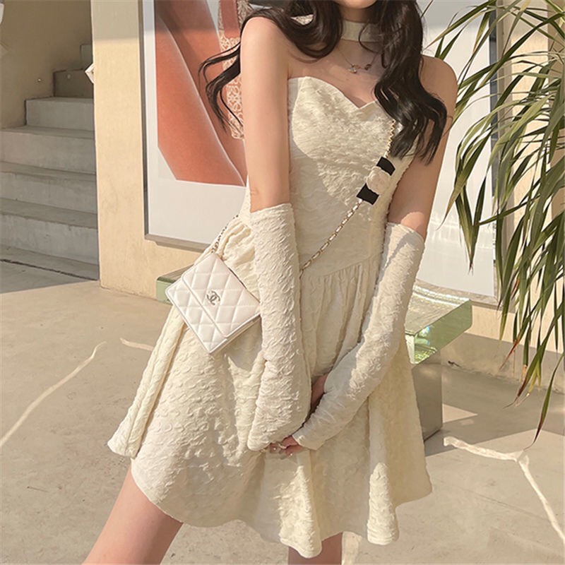 Đầm thời trang tinh khiết thiết kế có ống tay quyến rũ