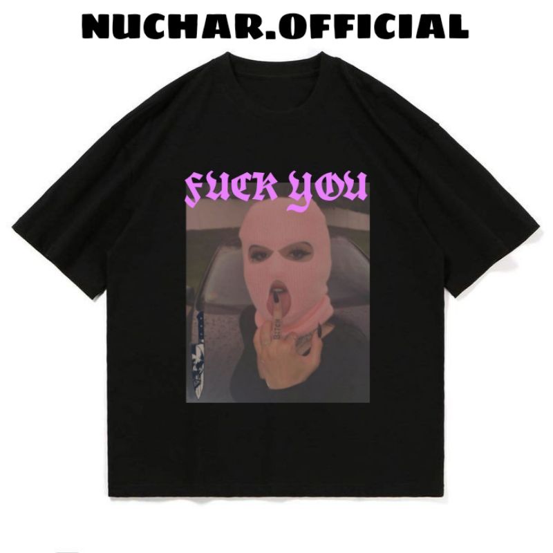 Nuchar - Áo Thun In Chữ Fuck You Distro Màu Đen Cá Tính
