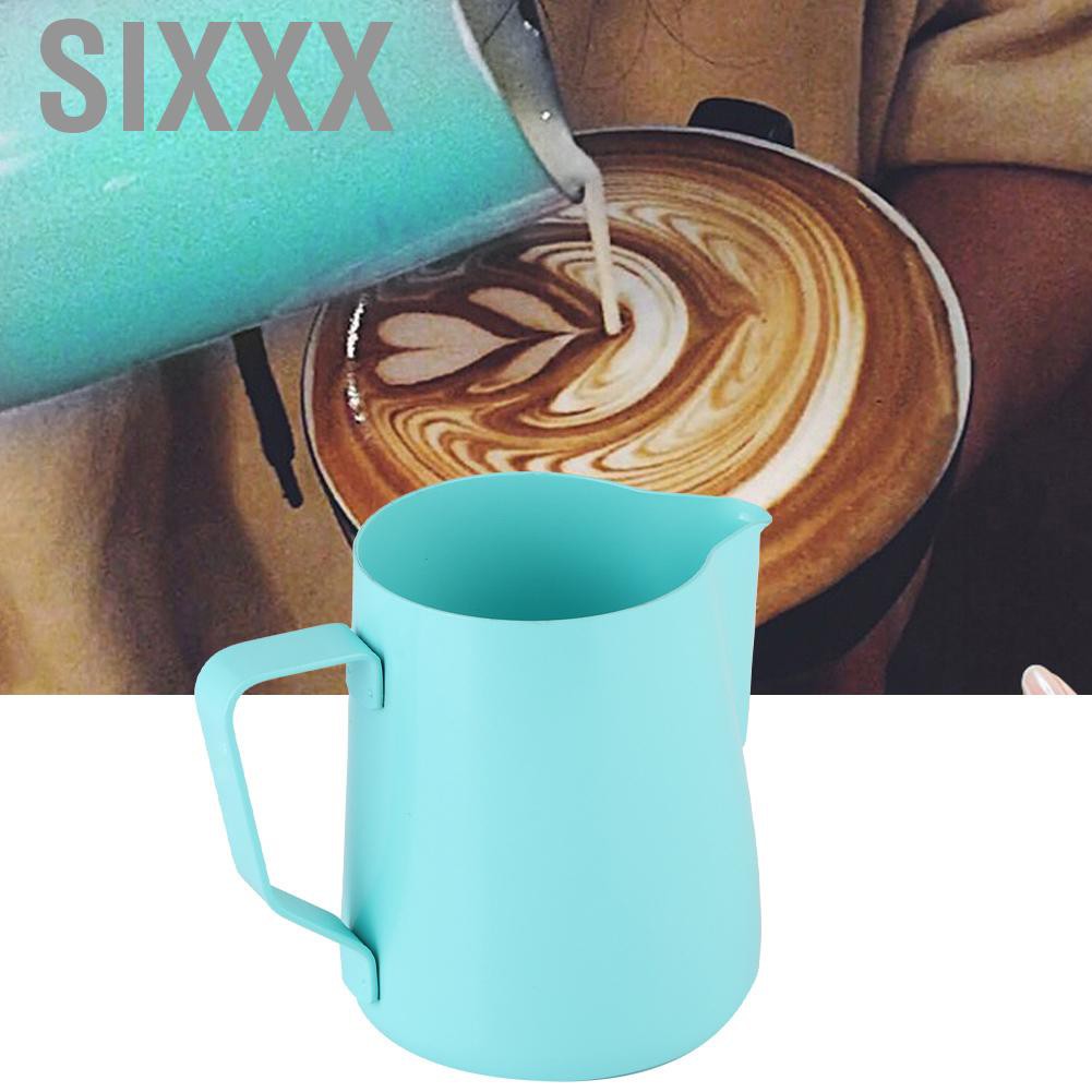 Sixxx Stainless Steel Coffee Pitcher Milk Frothing Jug Cup for Latte Art Making