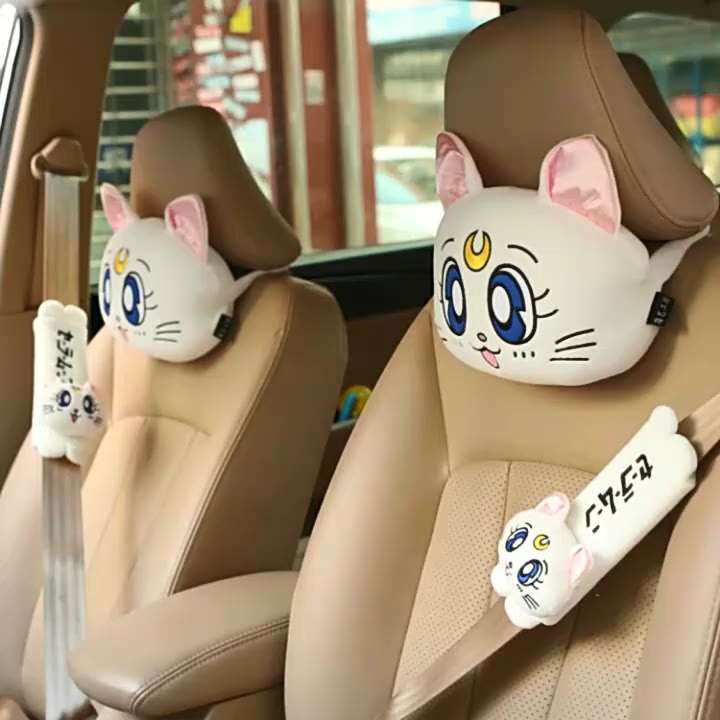 Gối Nhồi Bông Tựa Đầu Hình Mèo Hoạt Hình REBUY1 Cho Xe Hơi | BigBuy360 - bigbuy360.vn