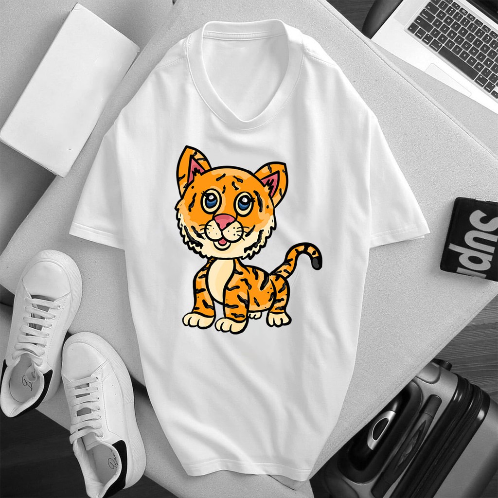 ÁO THUN UNISEX Hổ Con Ngộ Nghĩnh IN HÌNH HOẠT HÌNH DỄ THƯƠNG GIÁ RẺ CHƯA TỪNG CÓ SALE CỰC SHOCK CÓ SIZE TRẺ EM - 445