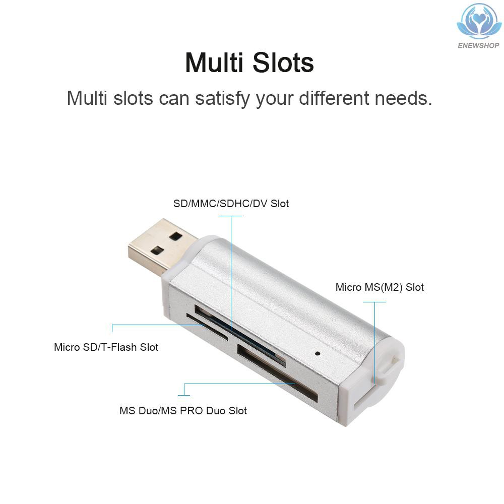 Đầu Đọc Thẻ Nhớ All In One Usb 2.0 Cho Sd / Sd / Tf / Ms Duo / Micro Ms (m2) / Ms Pro Duo