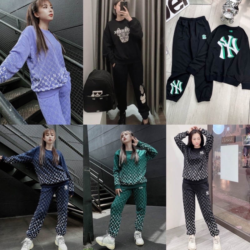 (ảnh thật) Set bộ dài tay m/ lb CROPTOP SWEAT - JOGERR hàng chuẩn 1:1 (có bán tách set)