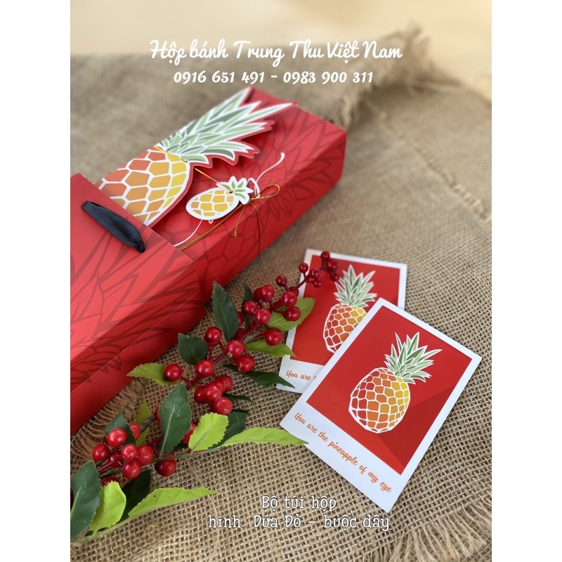 Hộp Dứa Đỏ  Đựng Bánh Kẹo