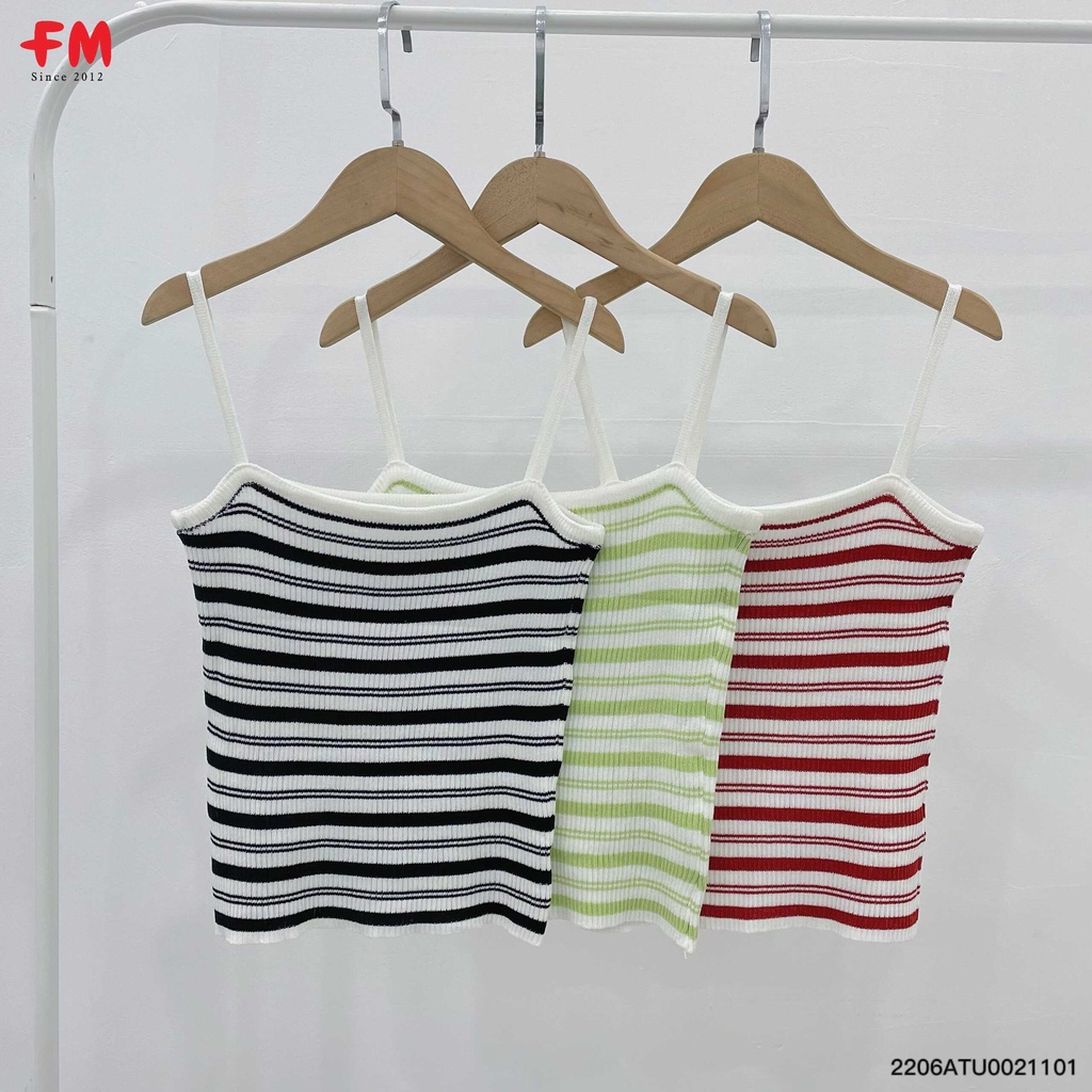 Áo 2 dây nữ FM Style hoạ tiết sọc chất thun gân thời trang mùa hè 206110027
