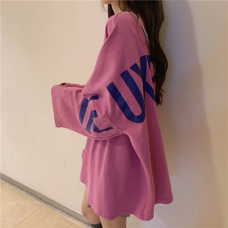 Áo Thun Nữ Dài Tay Dáng Rộng Phong Cách Hàn Quốc Harajuku Thời Trang