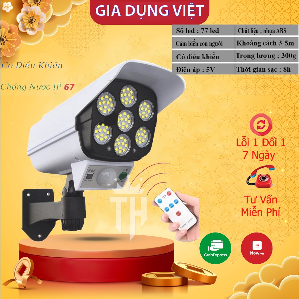 Đèn Năng Lượng Mặt Trời Hình Camera 3 Chế Độ Cảm Biến Chuyển Động Siêu Sáng,Dễ Lắp Đặt