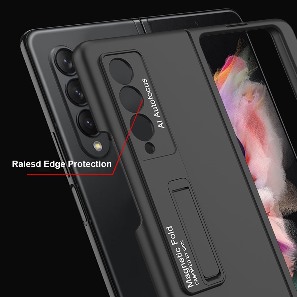 Ốp Điện Thoại Siêu Nhẹ Có Giá Đỡ Kim Loại Từ Tính Cho Samsung Galaxy Z Fold 3 Z Fold3
