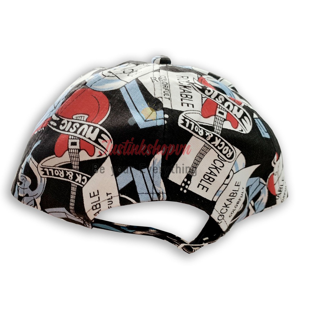 Nón kết mũ lưỡi trai cap dạng snapback Rock'n'roll với nét hoạt hình cực độc lạ nổi bật - NKCL-2509-NKRR