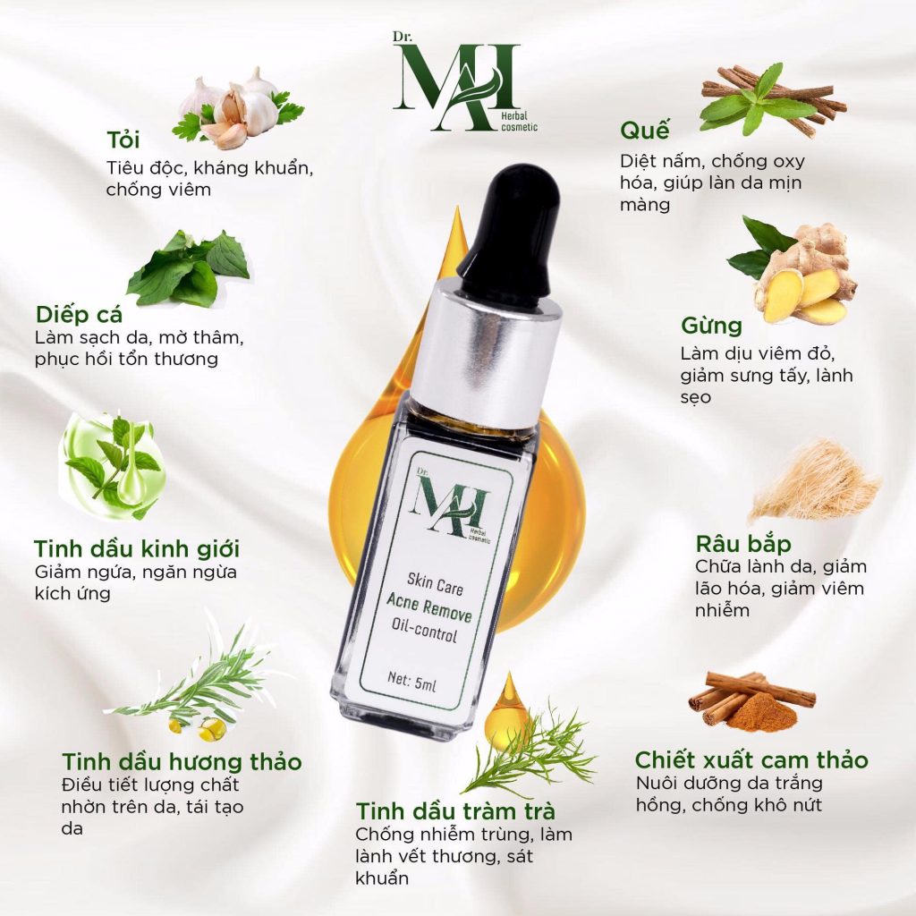 Serum Dr MAI nguyên chất chính hãng dành cho da dầu mụn thâm sẹo mỹ phẩm thiên nhiên thảo mộc (5ml)