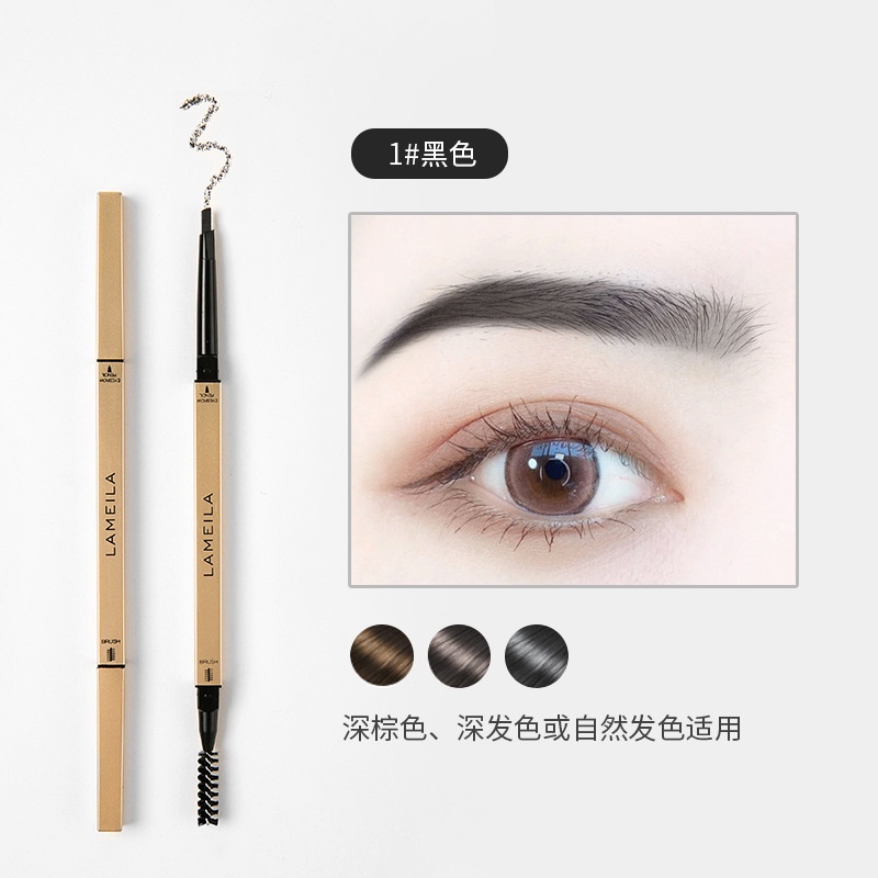 COD✨Bút kẻ lông mày 2 Đầu Chống Nước Lâu Trôi lâu trôi chống thấm nước có cọ chải tiện dụng