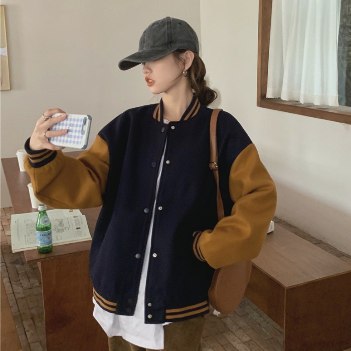 (k1) áo khoác bóng chày hàn quốc ulzzang jacket(kèm video)