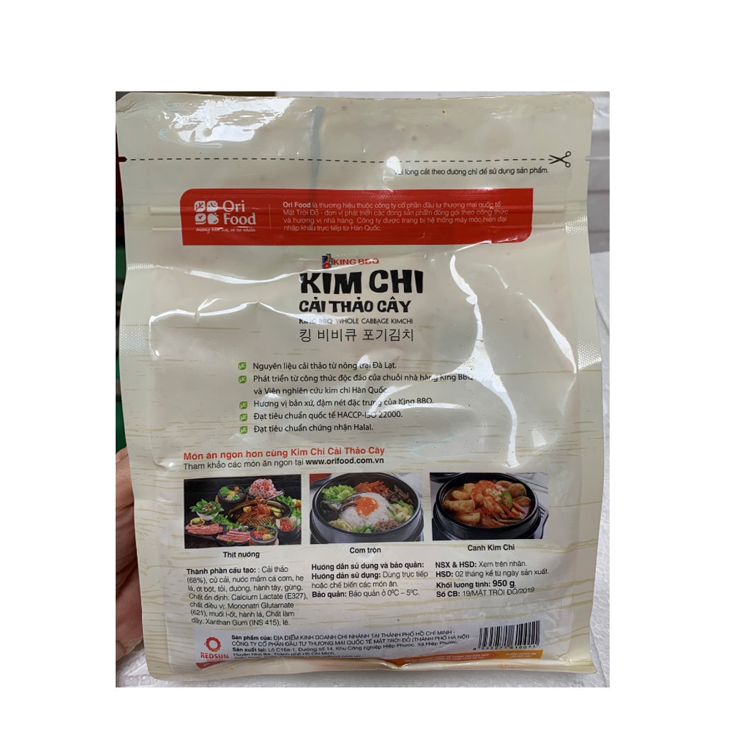 Kim Chi Cải Thảo Hàn Quốc (Cải thảo cây - Túi 950gr) 100% tươi sạch đảm bảo chất lượng vệ sinh an toàn thực phẩm