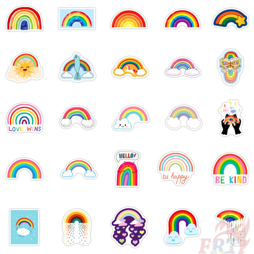 Bộ 50 Cái ❉ Xin chào! Cầu Vồng Meet - Sê-Ri Cầu Vồng Encounter 01 Hình Dán ❉ Miếng Dán Chống Thấm Nước Thời Trang