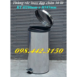 Thùng rác inox đạp chân 30L