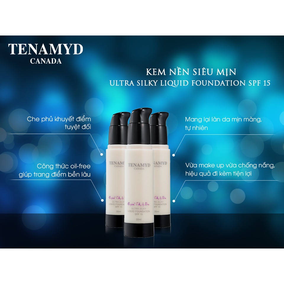 Kem nền siêu mịn Tenamyd Ultra Silky Liquid Foundation SPF 15