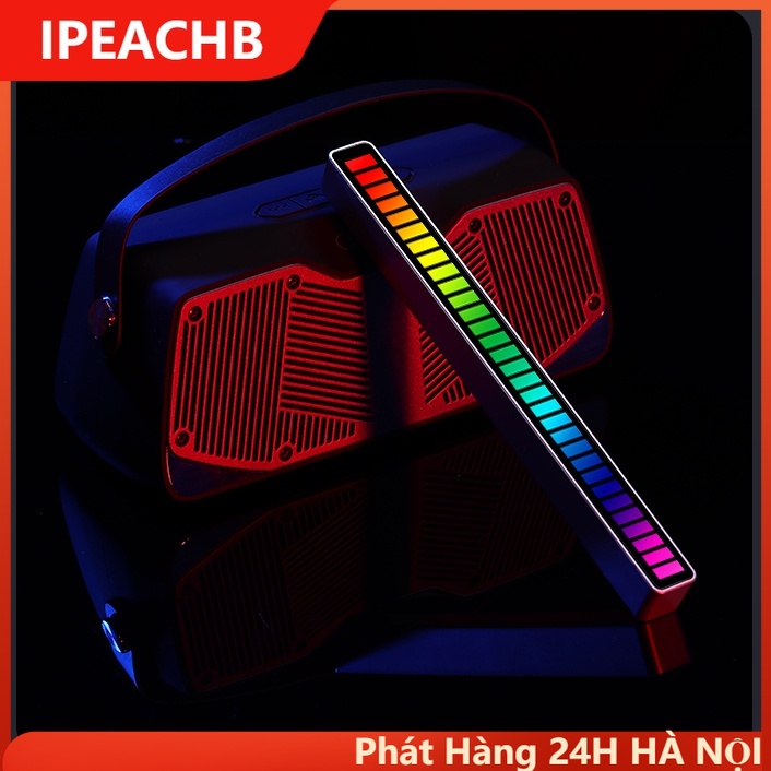 Đèn LED cảm ứng theo nhạc, đèn LED RGB nháy theo nhạc.sạc pin,có đế cảm ứng ẩm.kết nối app điều chỉnh chế độ hiển thị