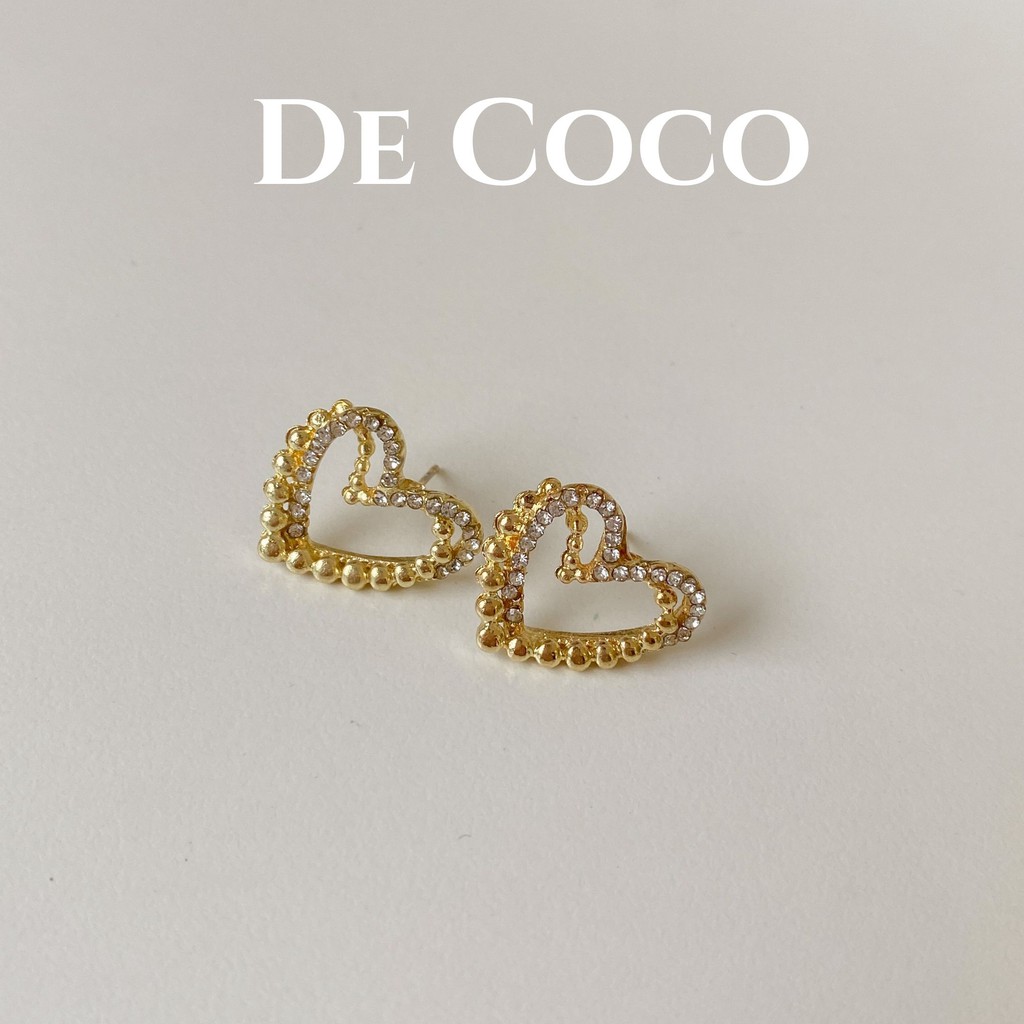 [Mã FASTGRET4 giảm 10% đơn 99K] [Mã FASHIONT4FA2 giảm 10K đơn 50K] Khuyên tai Double Heart De Coco