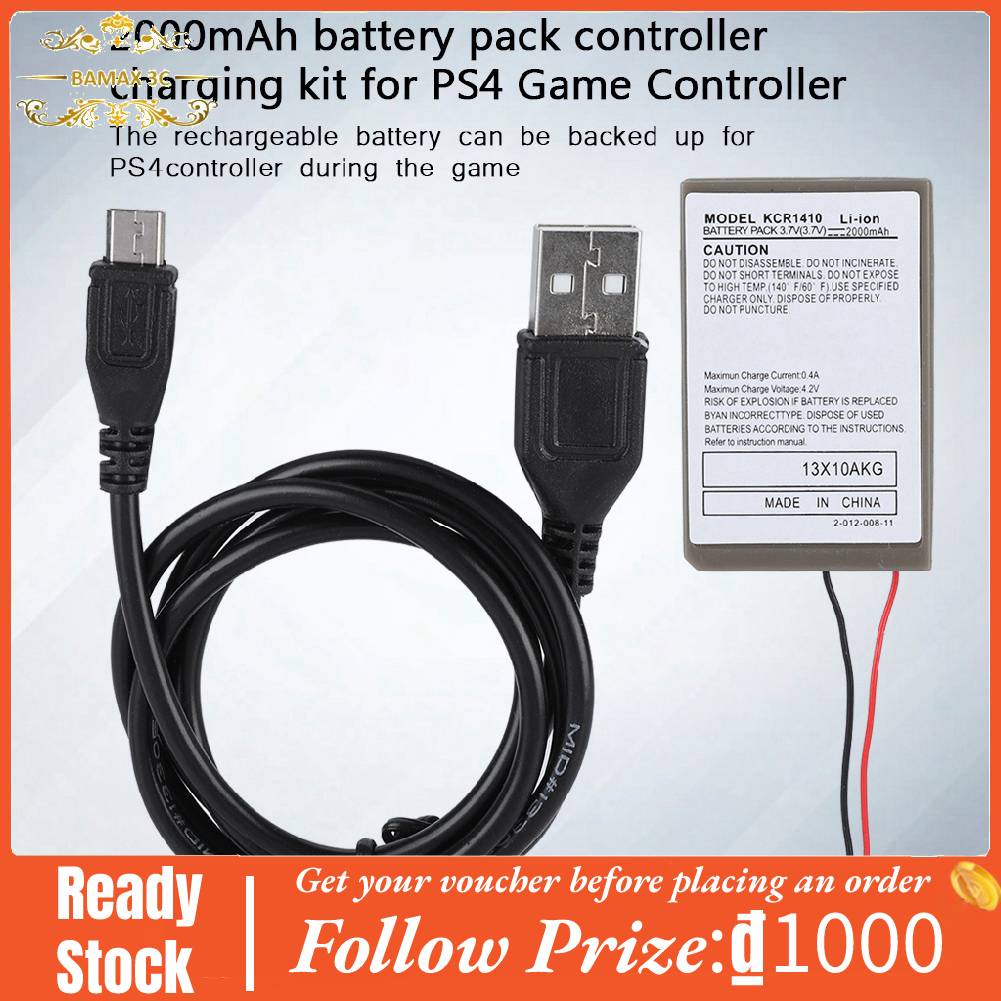 Pin 2000mA + cáp USB cho tay cầm PS4