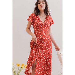 LIBÉ - Đầm dài dáng suông in hoa