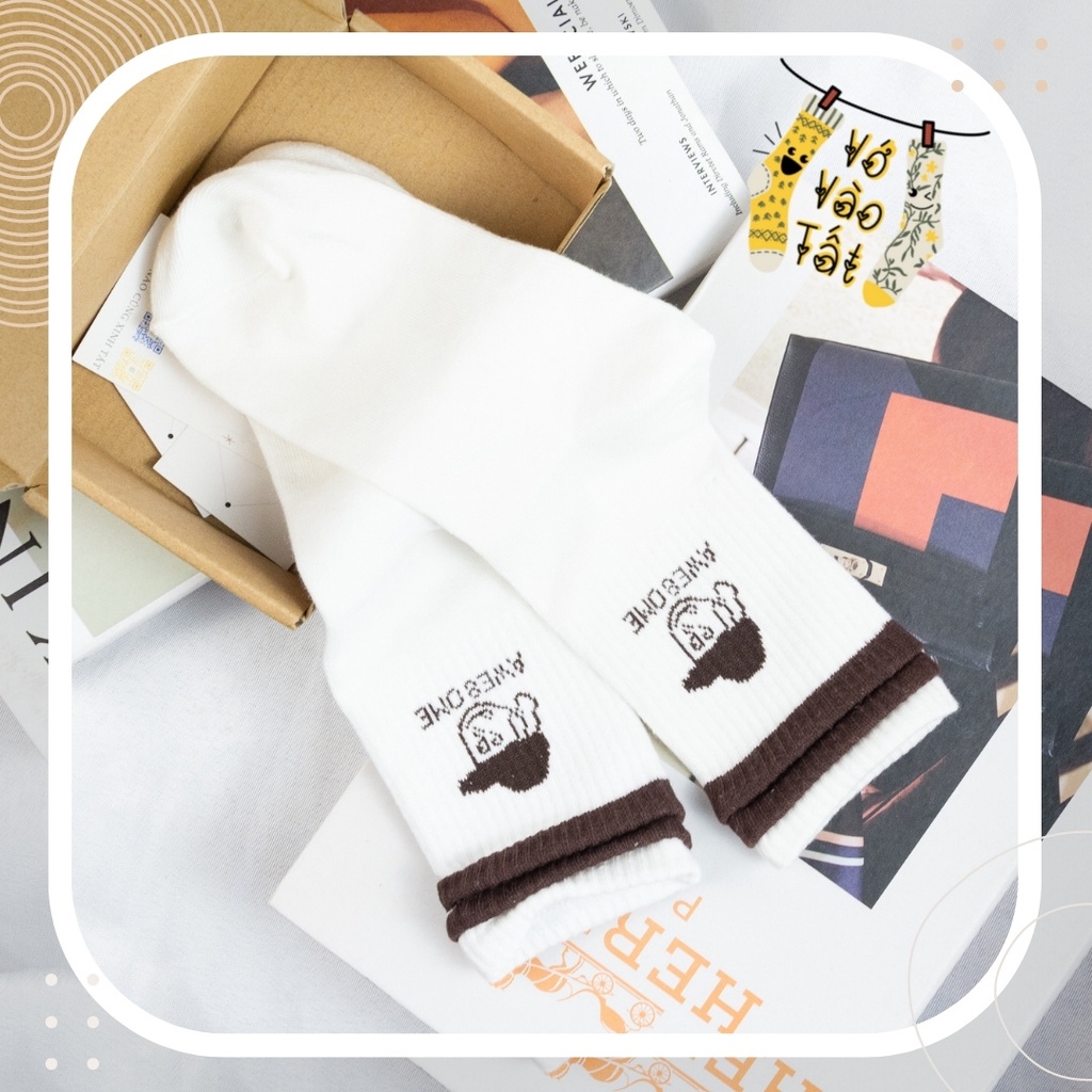 TẤT VỚ CỔ CAO UNISEX NHẤN 3 TẦNG CỰC ĐỘC