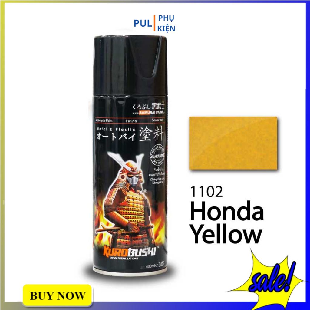 Sơn samurai màu vàng honda 1102 làm mới đẹp xe bám tốt chống gỉ sét hàng chính hãng
