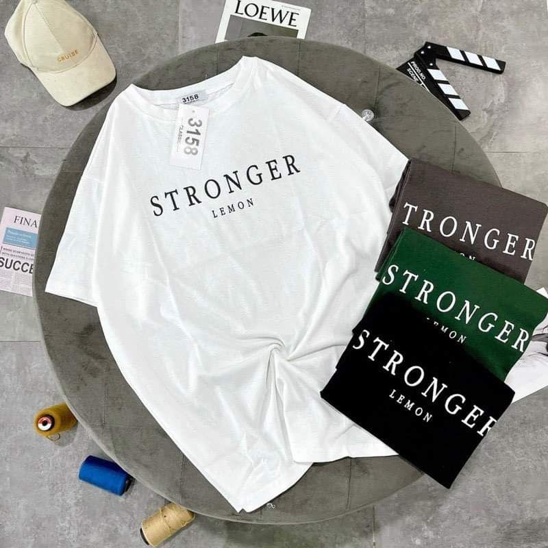 Áo thun tay lỡ 3158 cotton khô form rộng nam nữ unisex STRONGER