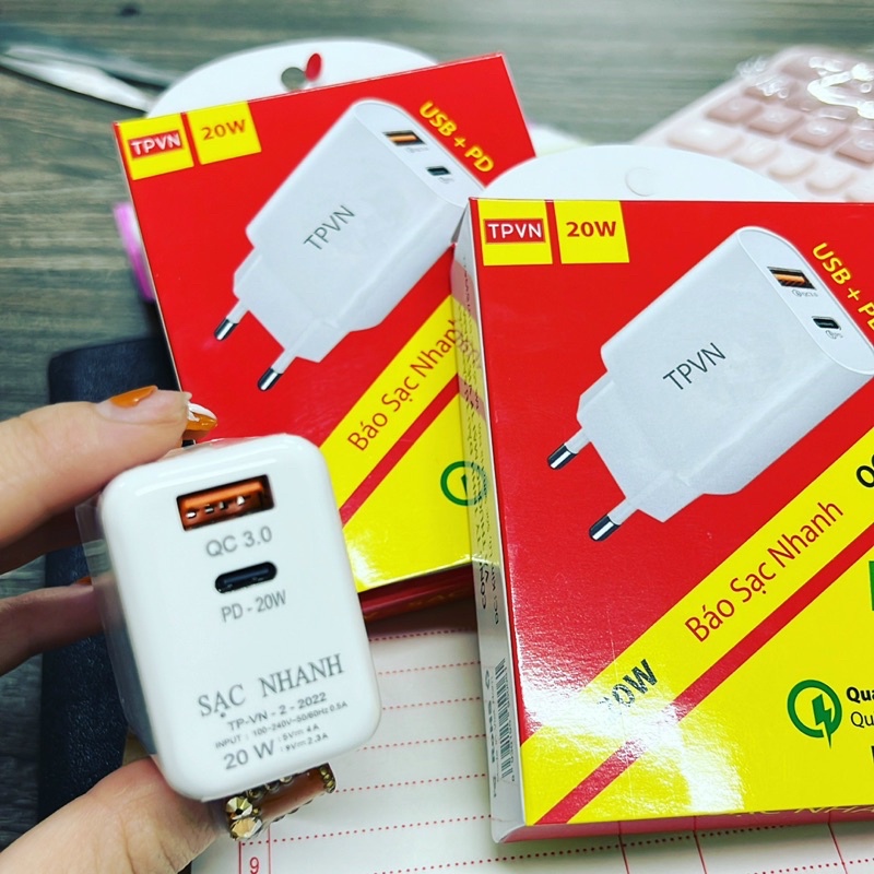 củ sặc nhanh 20ưw chĩnh hãng tpvn thiết kế với 2 cổng sặc