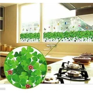 Decal dán tường hàng rào cỏ 3 lá ( dài 1m3)