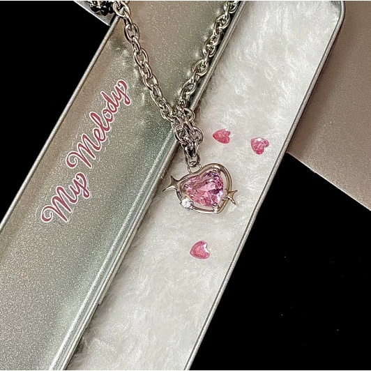 Vòng cổ Mặt Trái Tim Đính Đá Pha Lê Thời Trang Hàn Quốc