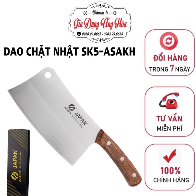 Dao Chặt Nhật SK5-ASAKH Dao Chặt Xương, Chặt Thịt Gà Vịt Thái Thịt Thực Phẩm SEKI Nhật Hàng