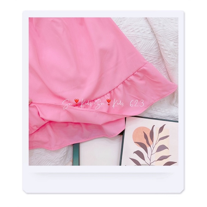 Váy thô hồng mềm mại cho bé gái