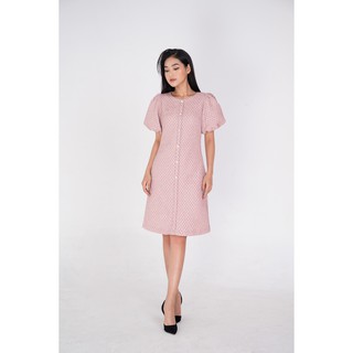 De Leah - Đầm Ôm A Nẹp Trước Tay Bồng - Thời trang thiết kế