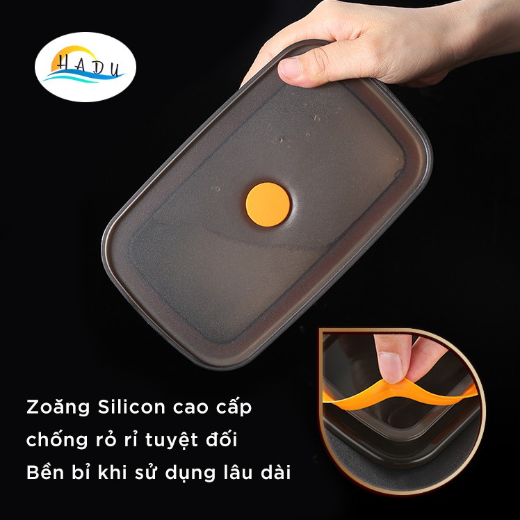 Hộp đựng thức ăn tủ lạnh inox 304 có nắp silicon cao cấp bảo quản đồ ăn tốt hơn chống bay bùi hiệu quả SSGP