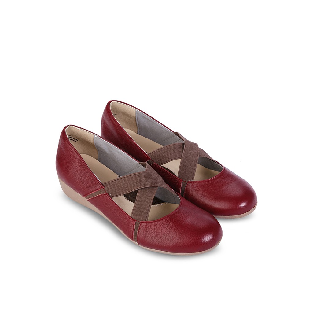 Giày búp bê da phối thun Senta BB150