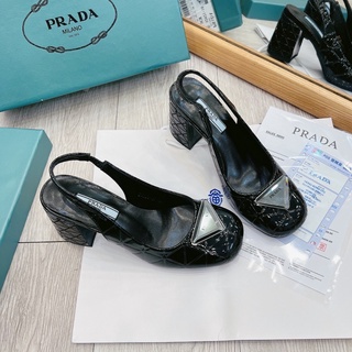 Sandal prada mũi tròn gót trụ fullbox