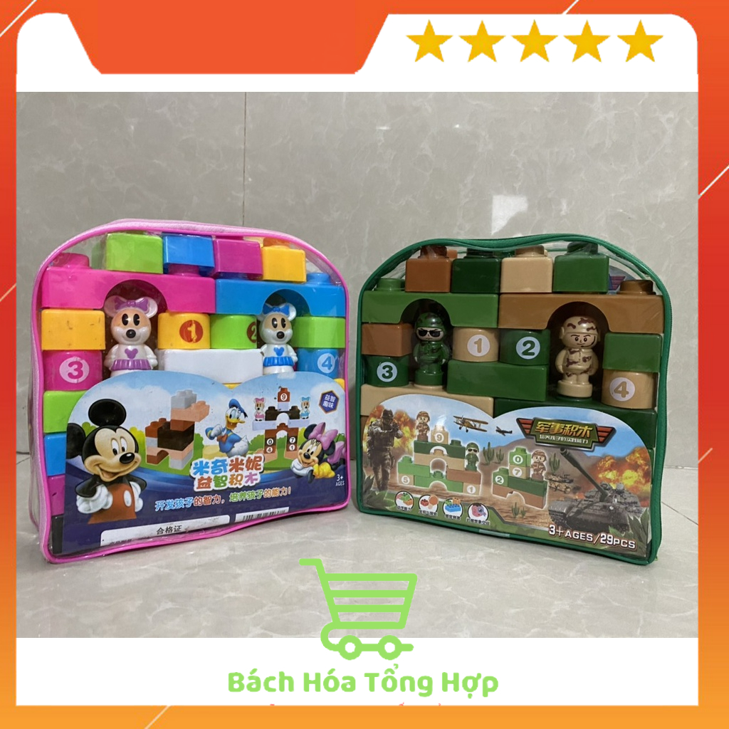 Đồ chơi xếp hình thông minh cho bé trai và bé gái | có túi đựng và dậy đeo như cặp sách.