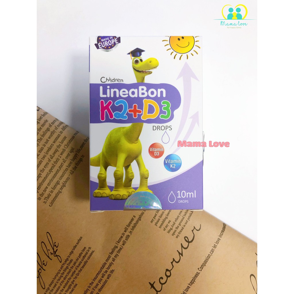 LINEABON Vitamin D3 K2 bổ sung K2 D3 giúp tăng hấp thu canxi trẻ