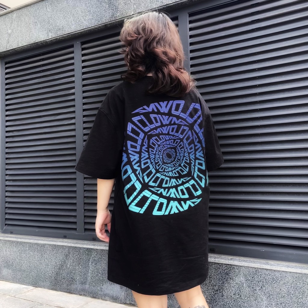 [FULLTAG CHÍNH HÃNG] Áo thun tay lỡ đen ClownZ Infinity Eye unisex, form rộng, chất cotton
