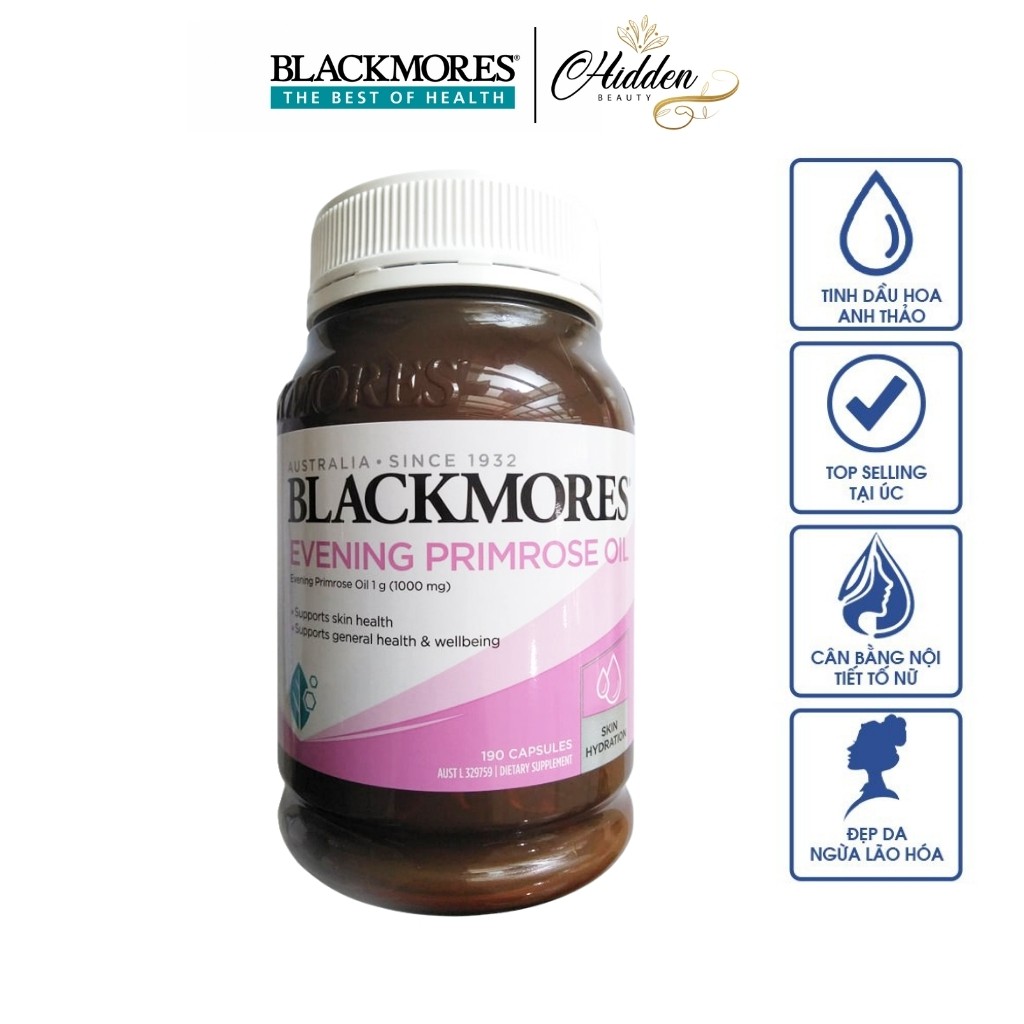 Tinh dầu hoa anh thảo Blackmore Evening Primrose Oil 1000 đẹp da, chống lão hóa, cân bằng nội tiết tố