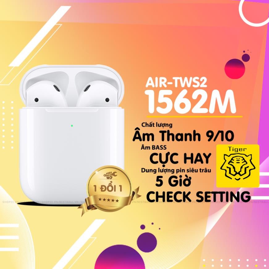 Tai Nghe Bluetooth Inpods TWS Chip Louda Hổ Vằn 1562M | Combo Kèm Vỏ ốp lưng Case Airpods 2/1
