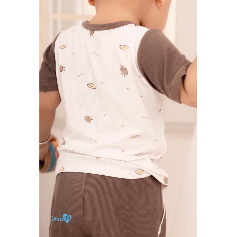 [BONS99] BỘ CỘC TAY CHUI ĐẦU TISMO CHẤT COTTON TĂM