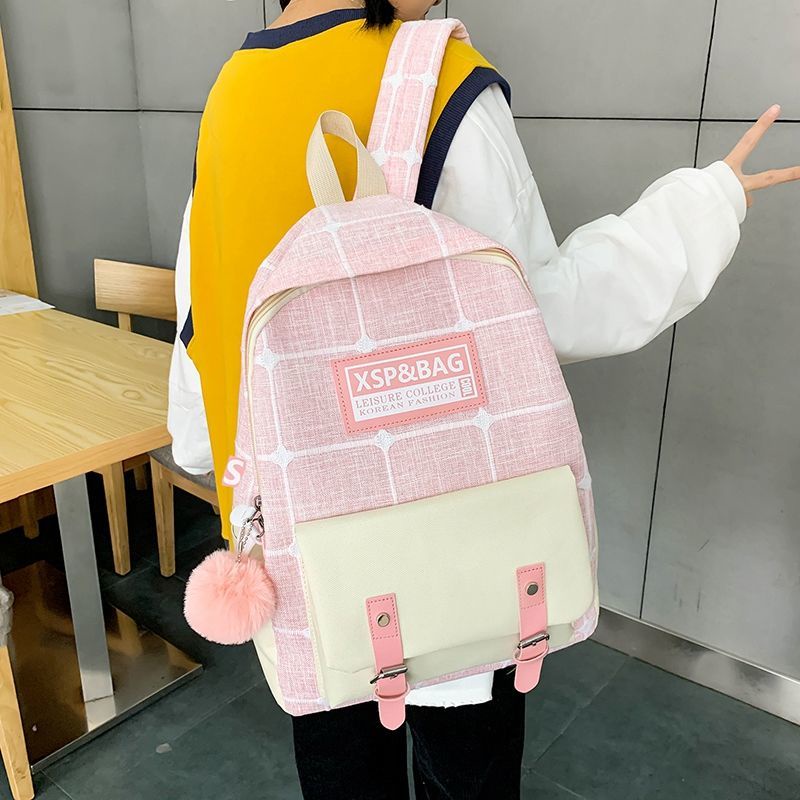 Set Ba Lô+Túi Đeo Chéo+Balo Vải Canvas Xinh Xắn Cho Nữ