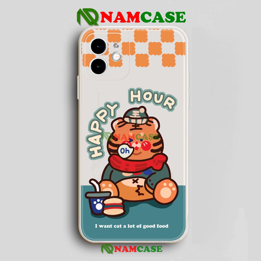 Ốp lưng iPhone cặp đôi cạnh viền vuông silicon dẻo cho iphone 6/6s/7/8/X/XS/XR/11/12/13 Pro Plus Max Hổ tiger cute